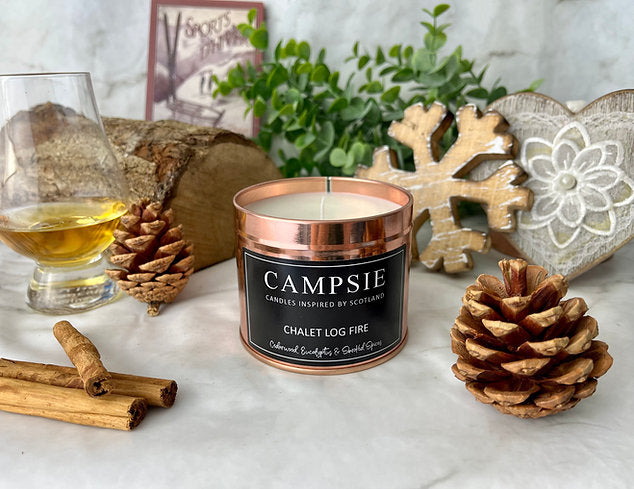 CAMPSIE Candles Rose Gold Christmas Candle Tins