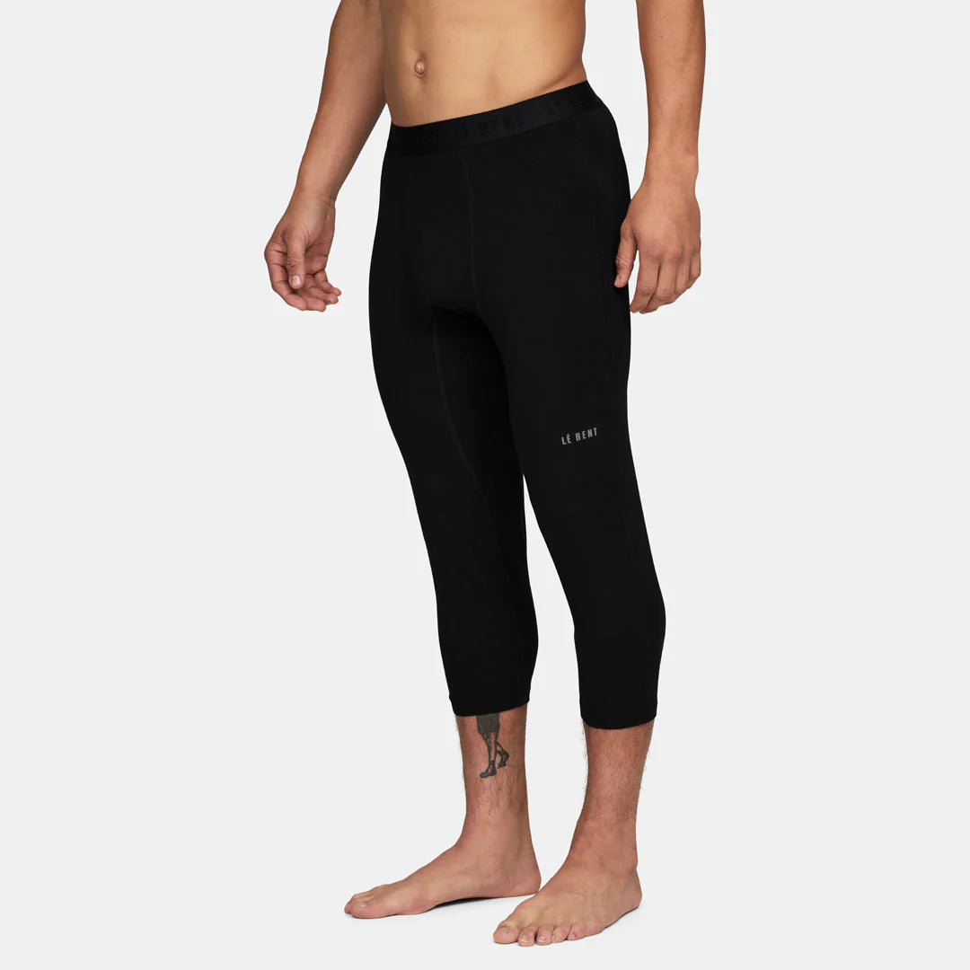 LeBent Men's Merino Midweight 3/4 Base Layer Bottom