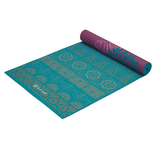 Gaiam 6mm Kiku Reversible Premium Yoga Workout Mat Hike and Ride