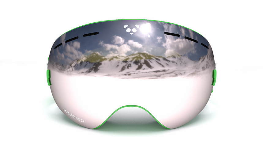 Panda Optics Diablo Polarised Adult Ski Goggles - Green